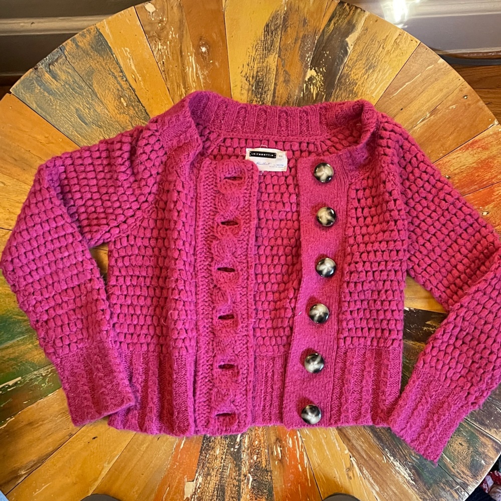 Women's Anthropologie x Leifsdottir wool blend chunky cardigan, xs
